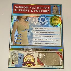 NEW SANKOM Vest with Bra for support and posture-Beige